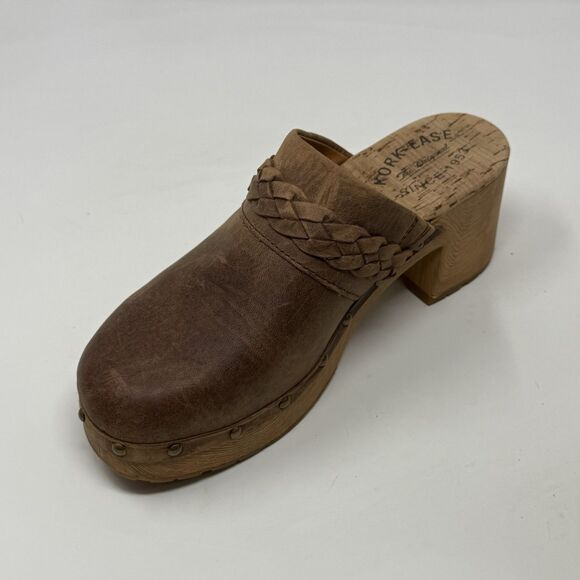 Kork Ease Tilly Clogs Womens 8 M Brown Leather Studded Block Heel Slip On - Picture 8 of 16